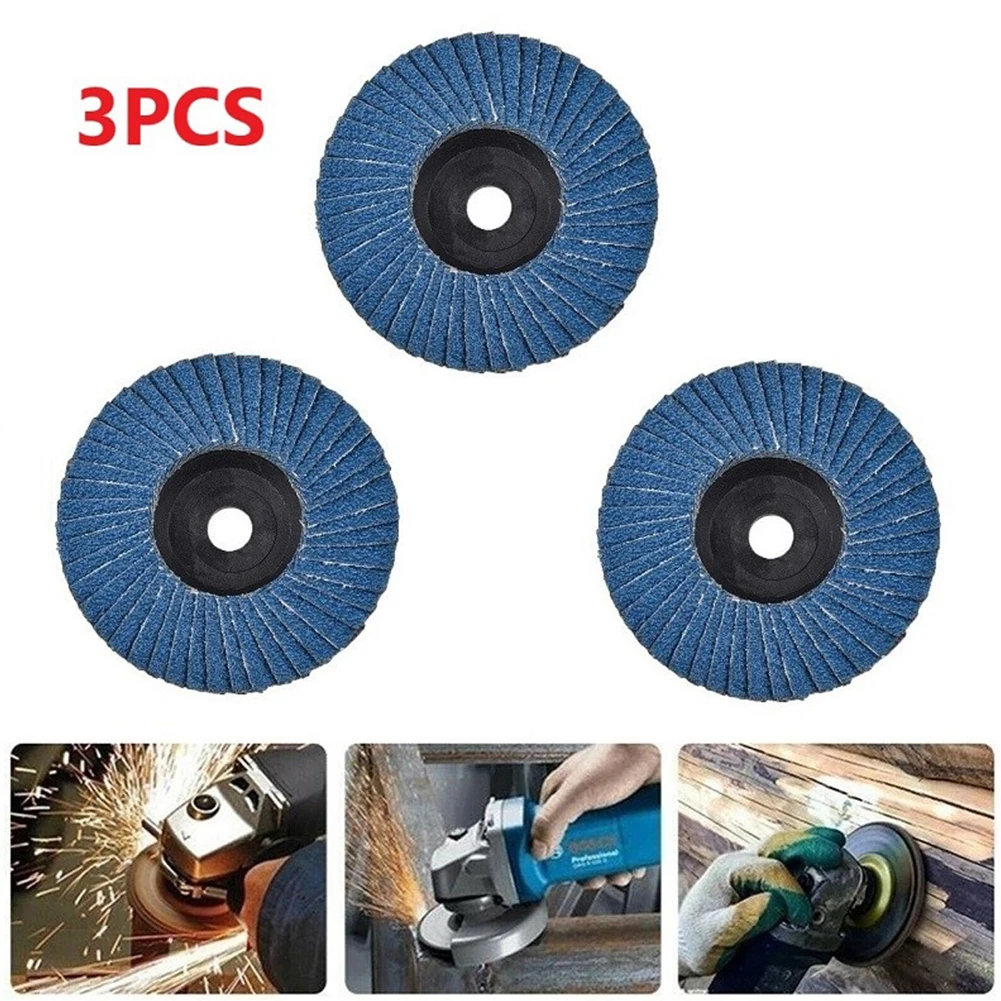 3 pezzi dischi lamellari piatti 3 pollici 75mm mola taglio legno acciaio al carbonio per smerigliatrice angolare levigatura lucidatura utensile abrasivo