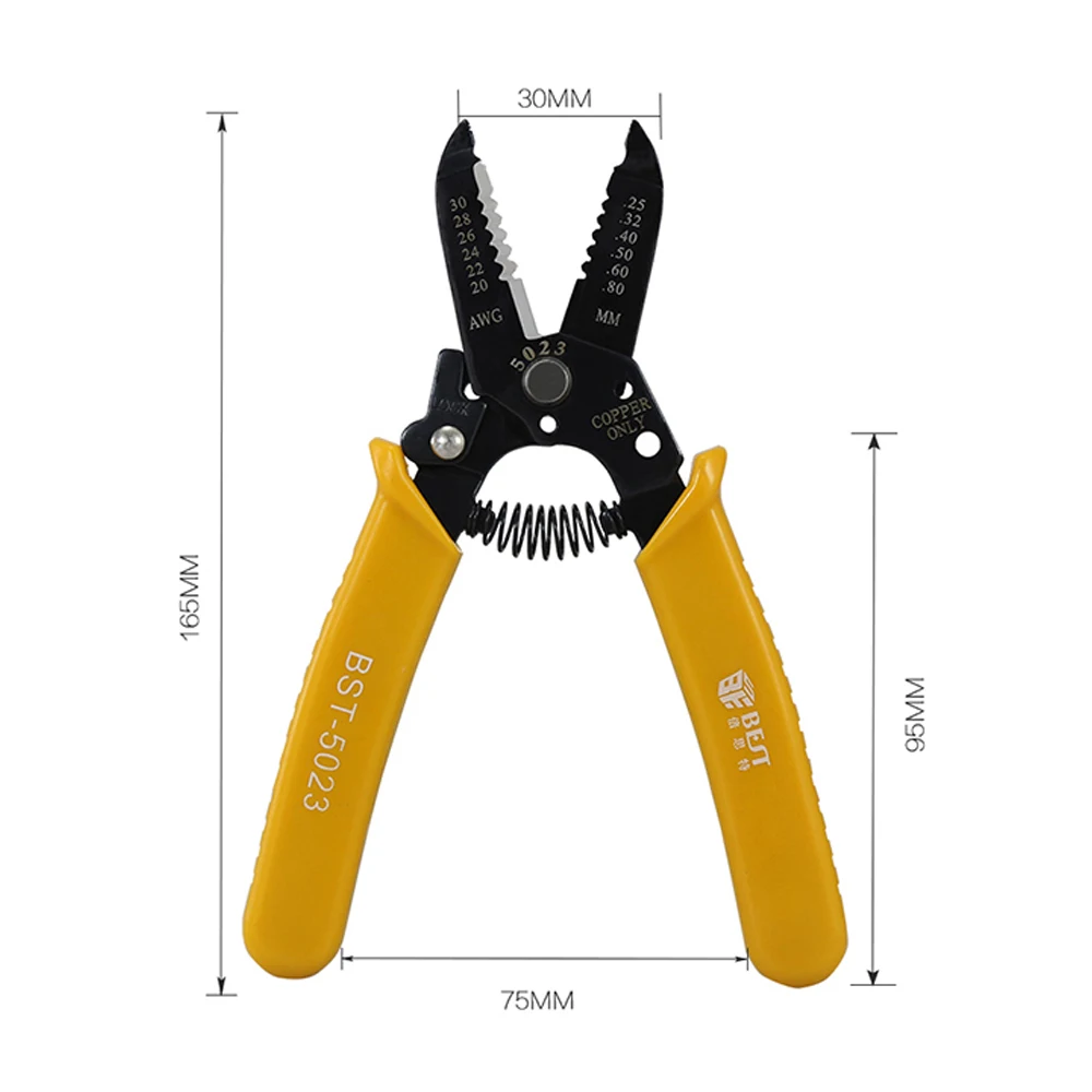 BST-5023 Đa Chức Năng Chính Xác Sợi Cáp Dây Vũ Nữ Thoát Y 20-30 AWG Cáp Đồng Cứng Thép Dây Vũ Nữ Thoát Y Plier công cụ
