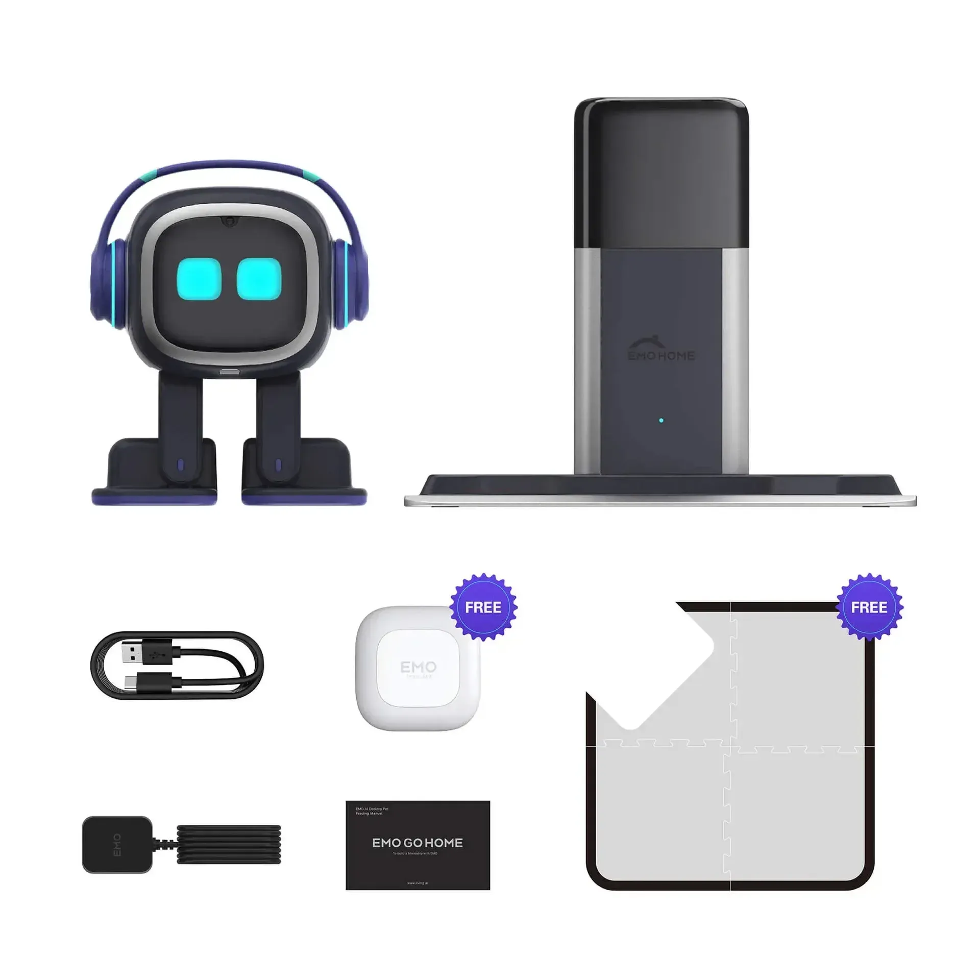 Emo robô inteligente brinquedos para animais de estimação emo acompanhando máquina de voz ai quebra-cabeça ação eletrônica desktop eletrônico animal de estimação crianças presentes