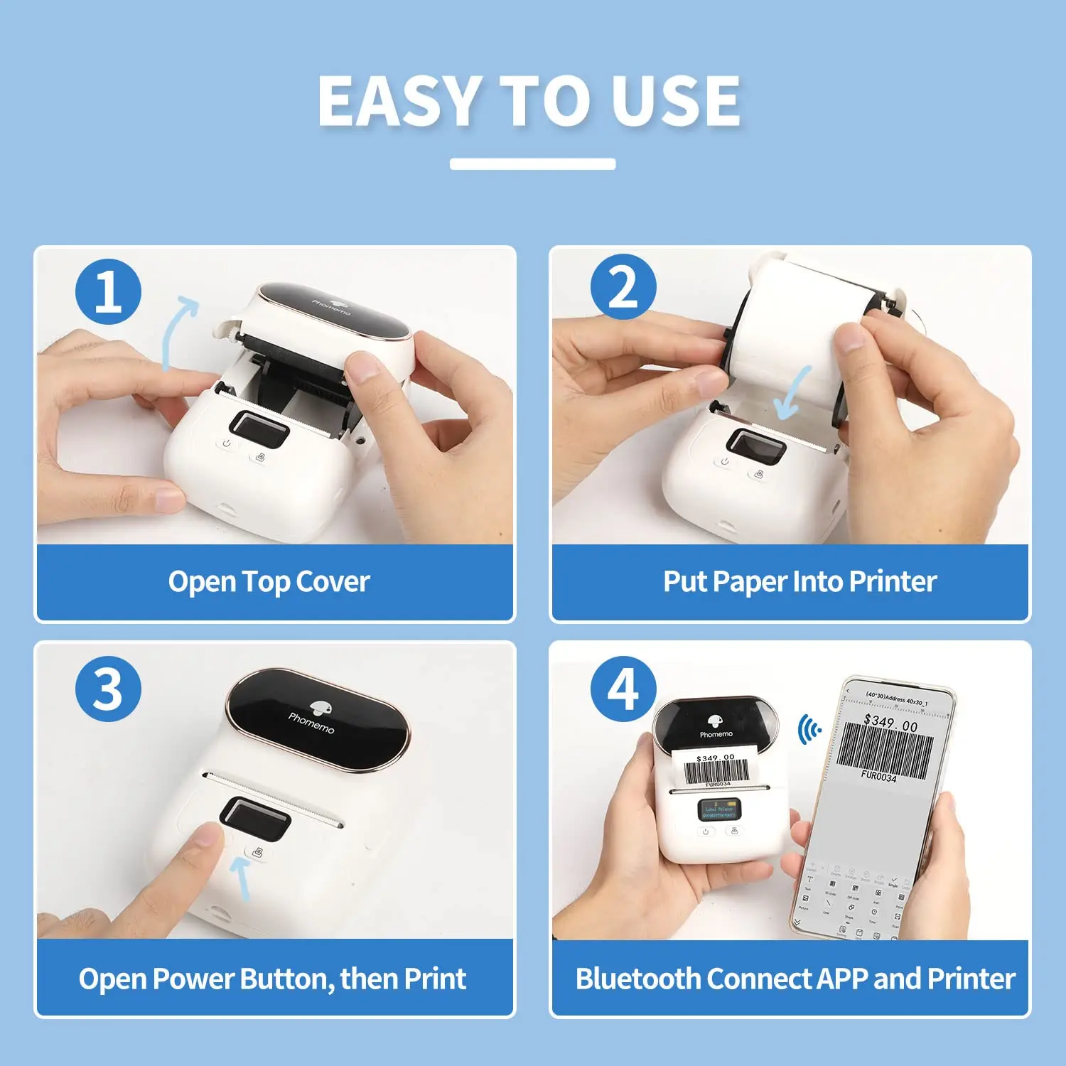 Phomemo M110 ポータブルラベルプリンターミニサーマル自己粘着ステッカープリンターモバイルポケットタグ価格 UV ラベルステッカープリンター