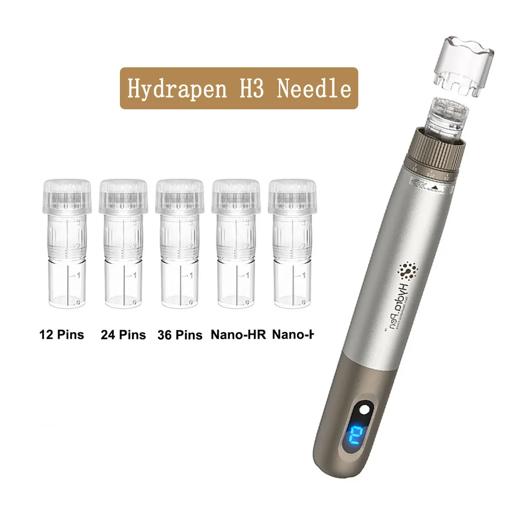 10/20/40pcs Hydrapen H3 Electric Microneedle Needle Nano Microcrystalline Hydrapen Round H12 H24 H36 Nano HS Nano-HR Adjustable