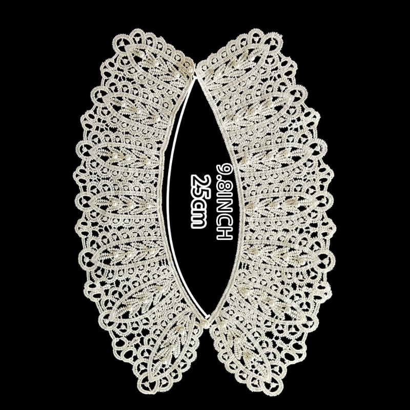 Polyester-Spitzenkragen, Perlendekoration, Damenkragen, raffinierter Spitzenkragen