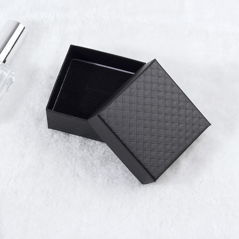 7*7 センチメートル黒色正方形チェック柄ジュエリーボックス女性のためのネックレスブレスレットネックレスイヤリングリングプレミアム梱包 Freinds ギフトボックス
