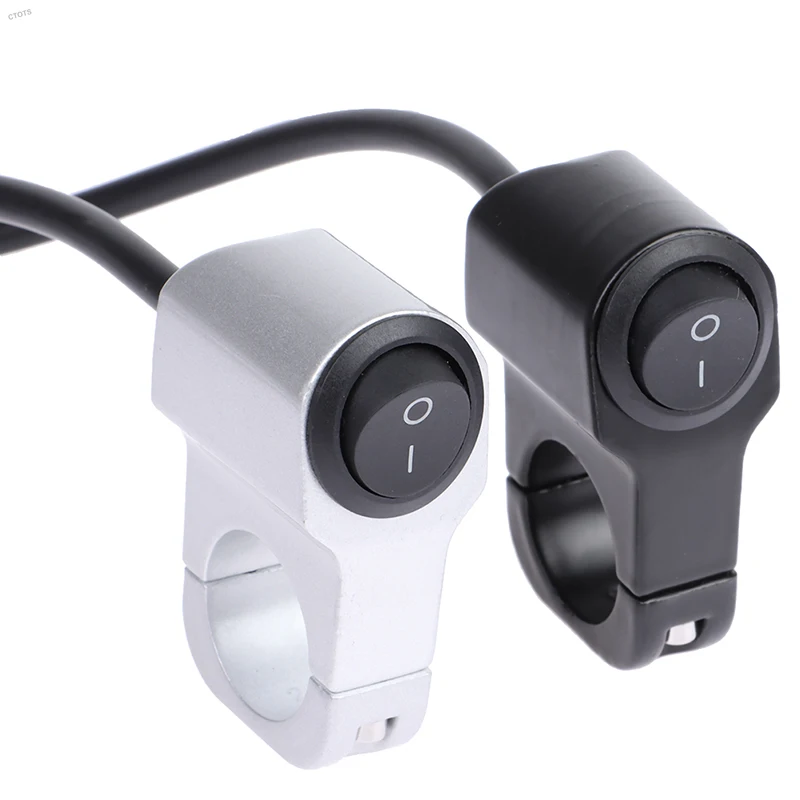 Interruptor liga/desliga para farol de motocicleta, scooter, atv, liga de alumínio, 2 fios, luz preta, à prova d'água, 12v