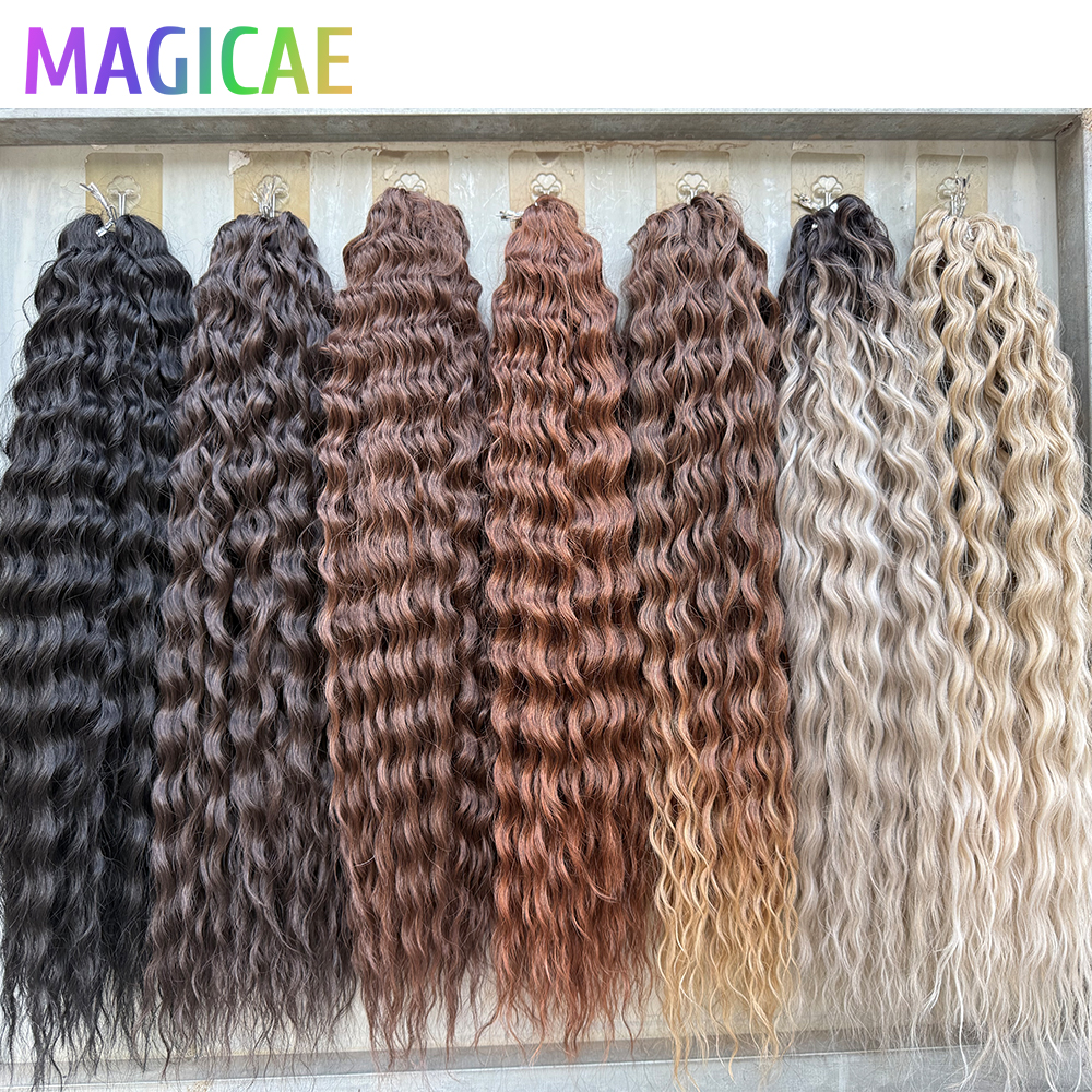 Magicae 3 шт. 300 грамм 24 дюйма Ariel Deep Water Twist Вязание крючком вьющиеся волосы Piano Blond P12/16/613 Brown6 #   Косы Серые 58р. #   Связки