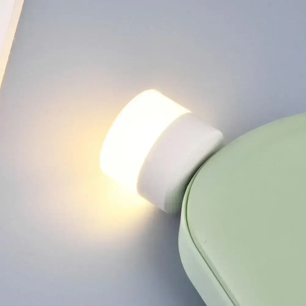 Luz nocturna USB Multicolor, Mini luz LED nocturna, lámpara con enchufe USB, Banco de energía, carga, luces de libro USB, lámparas de lectura redondas pequeñas