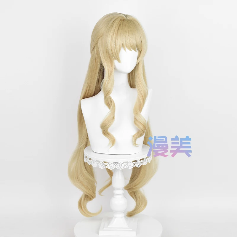 フォンテーヌ ナヴィア コスプレウィッグ 95 センチメートルリネンゴールドウェーブヘア耐熱合成頭皮ウィッグ