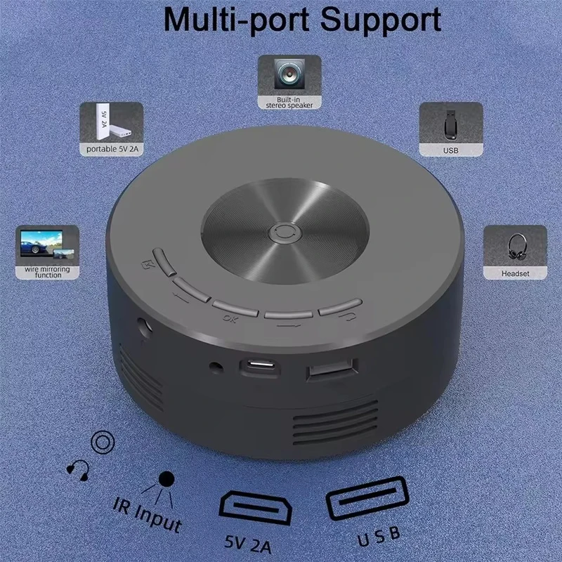 YT200 Projector Home Low Noise LCD Mini Portable Children's Wireless Mobile Phone Same Screen Projection Projector