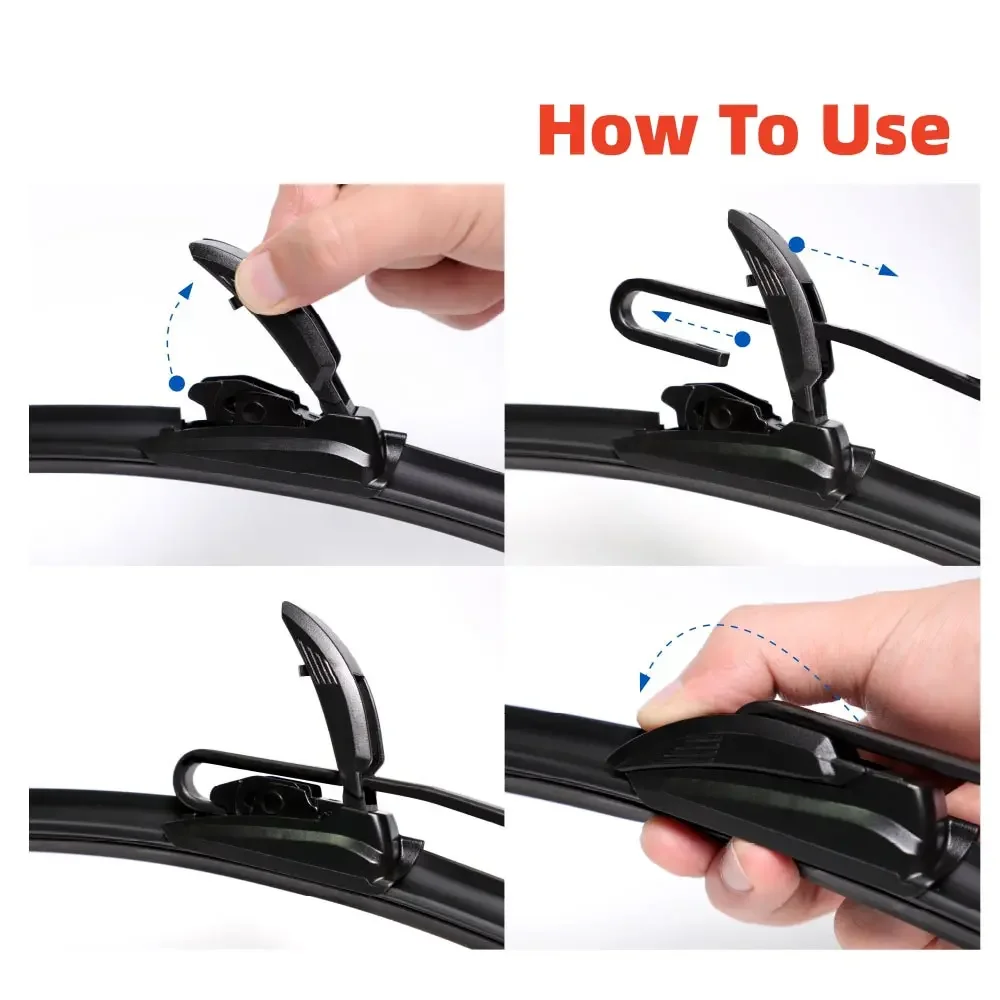 OEM Quality Car Windshield Wiper Blades U-type Universal Soft Rubber Frameless Bracketless Premium All-Season Automotive Replace