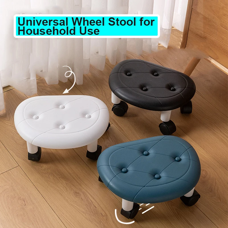 Universal สตูลล้อสําหรับใช้ในครัวเรือนรอกต่ําสตูลที่นั่งล้อเด็ก Multi-Functional สตูล,สตูลกลม
