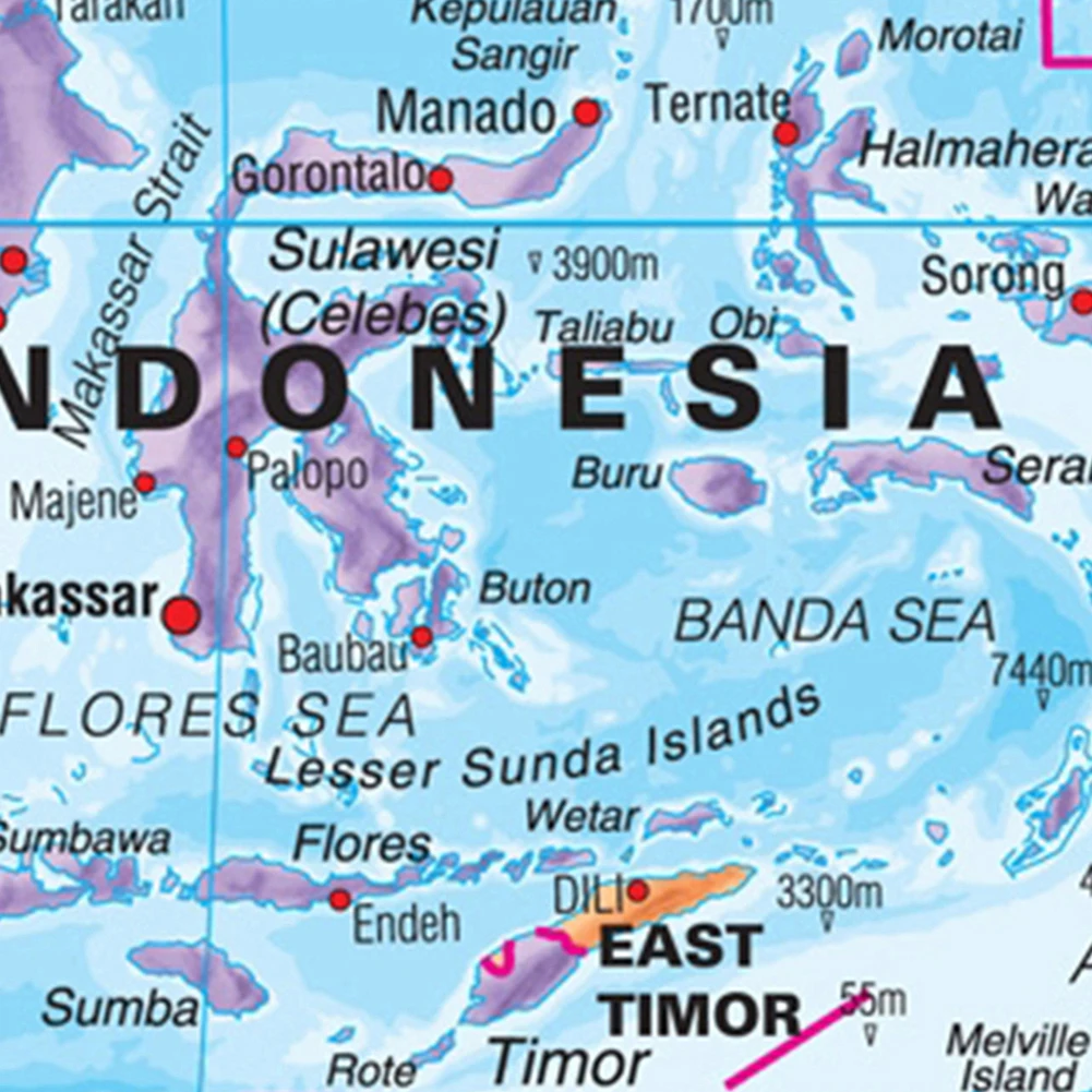 世界地図不織布キャンバス背景詳細ポスター絵画壁アート装飾寝室の家の装飾旅行ギフト 150*90 センチメートル