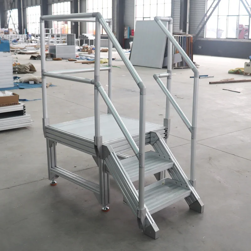 Produttore ha personalizzato la piattaforma di lavoro in alluminio per manutenzione portatile con profilo in alluminio elevato