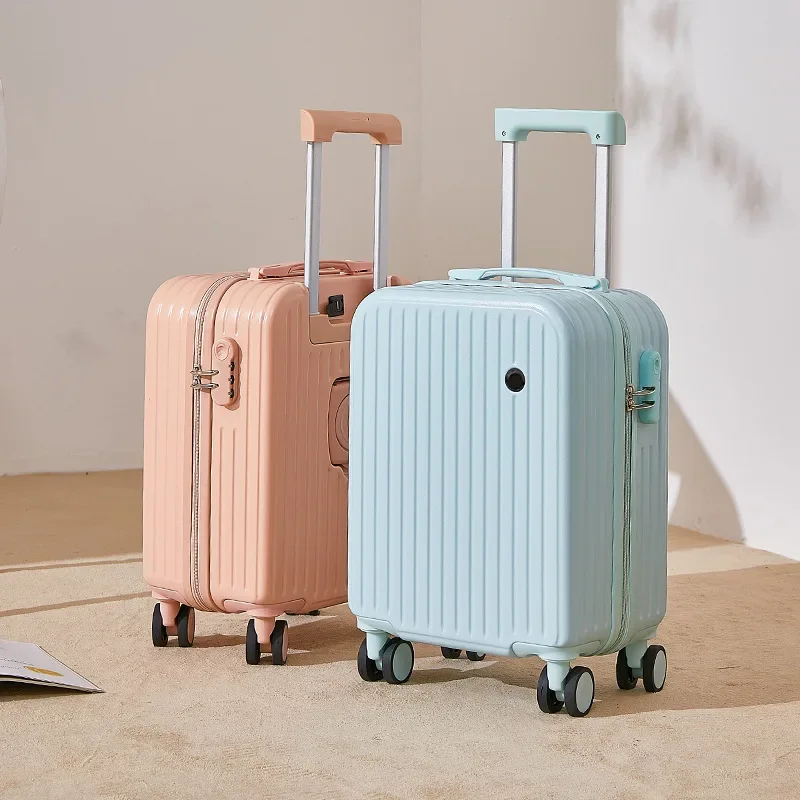18 Zoll Reisekoffer multifunktion ale Koffer Boarding Box Student Trolley Passwort Fall Roll gepäck tasche mit Getränke halter