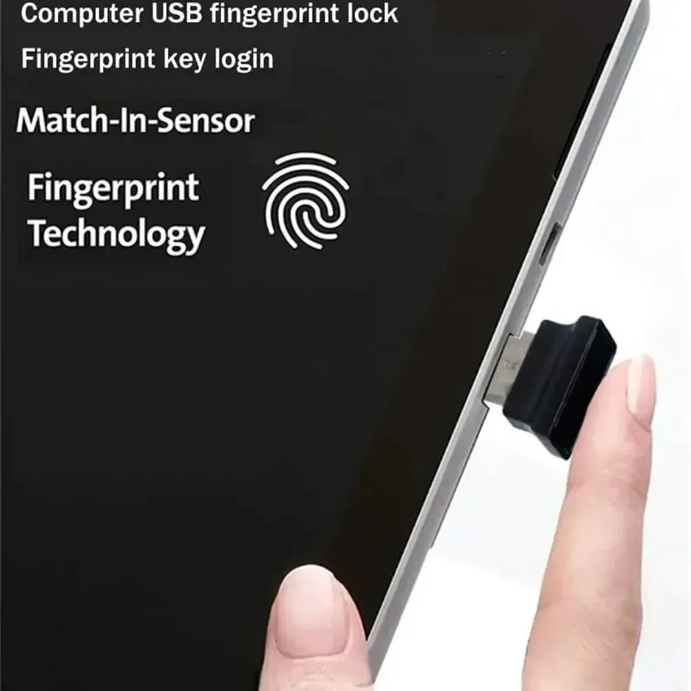 USB Fingerprint Reader for Windows 10/11 Hello, Biometric Scanner for Secure Unlock, Compatible with Laptops & Desktops