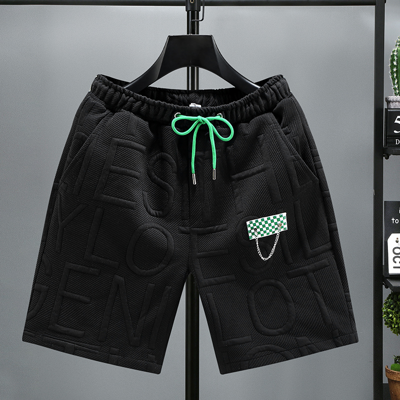 Nova moda shorts de malha masculino confortável cintura elástica roupas masculinas respiráveis calças curtas plus size