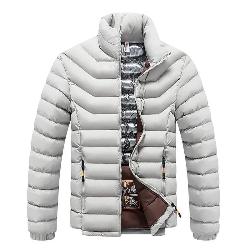 Inverno quente acolchoado jaquetas moda masculina gola de algodão térmico parkas casacos masculinos engrossar blusão jaquetas roupas