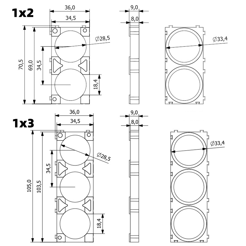 33140 Flame Retardant Spliceable Battery Holder - Custom Any Size Lithium Battery Frame in 8x12 the Most Favorable Price 33.5MM