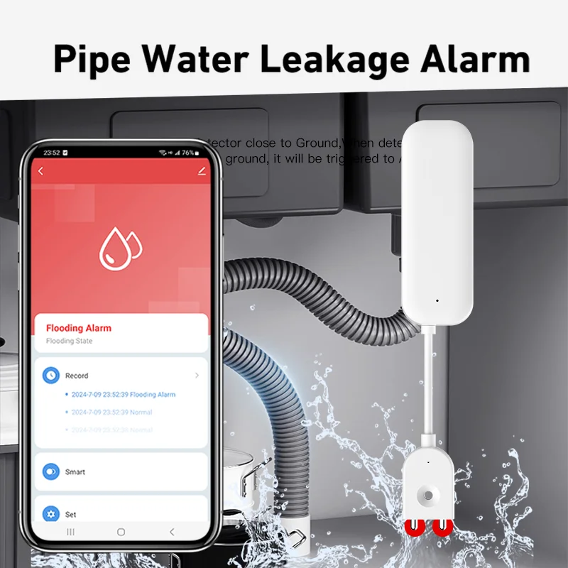 Tuya ZigBee Wi-Fi датчик утечки воды сигнализация о наводнении детектор утечки умный дом дистанционное управление работает с Alexa Google Assistant
