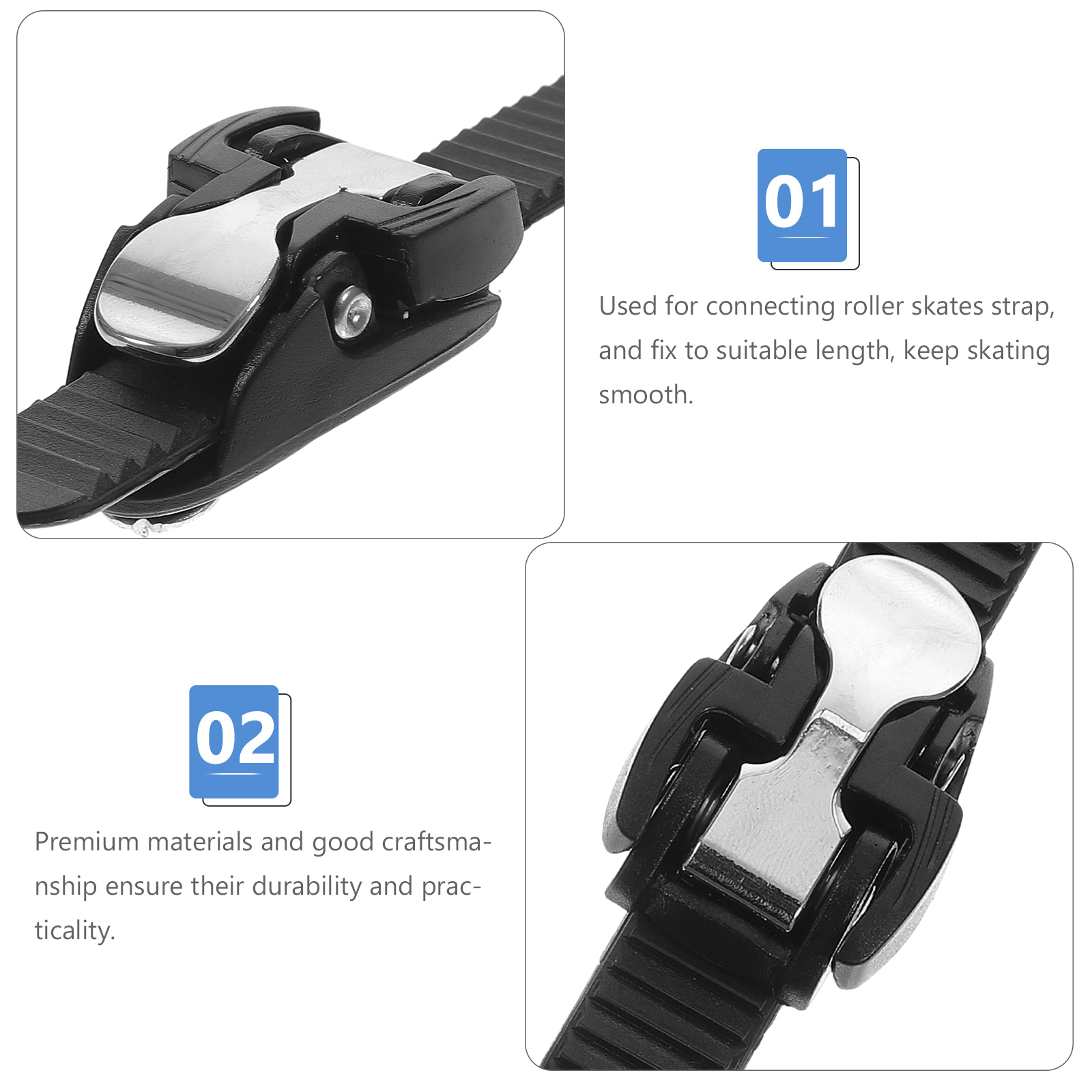 2 stücke Schwarz T Bar Straps Spinne Schnallen Rollschuhe Einstellbare PVC Ersatz Skate Straps Skating Schuhe Tragbare