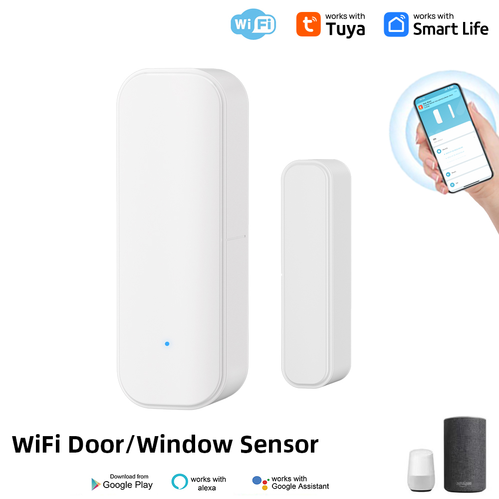 Tuya Wifi Deursensor Raaminvoersensor Beveiliging Inbraakdeursensor Alarm Smart Life Magnetische deursensor Alexa Google Home