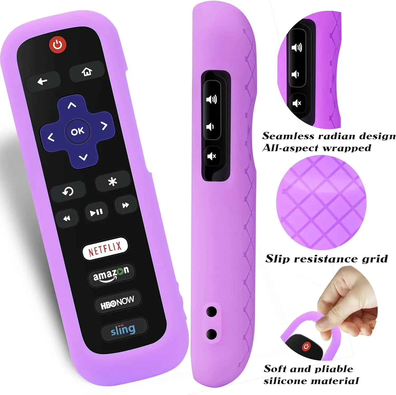 3PCS ซิลิโคนรีโมทคอนโทรลสําหรับ Roku TV Express 4K + HD Streaming Stick 4K Premiere Soundbar Streambar LE SE REMOTE