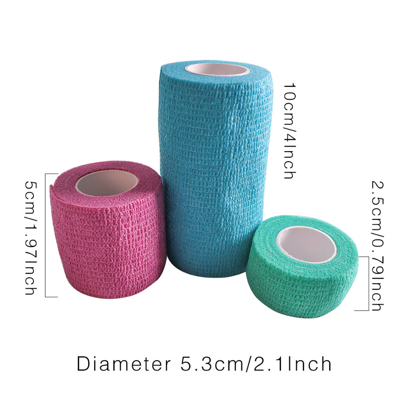 1 rollo de vendaje médico de gasa de 2,5/5/10cm x 4,5 m, vendajes elásticos transpirables autoadhesivos para fijación deportiva, dedo, muñeca y pierna