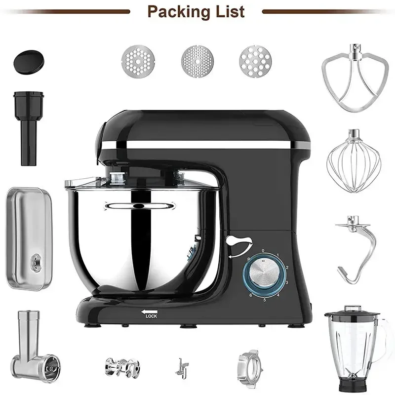 Mezclador de pie comercial kitchenaid chino, 6L, panadería, mezcla de pasteles, máquina de repuestos de masa con tazón