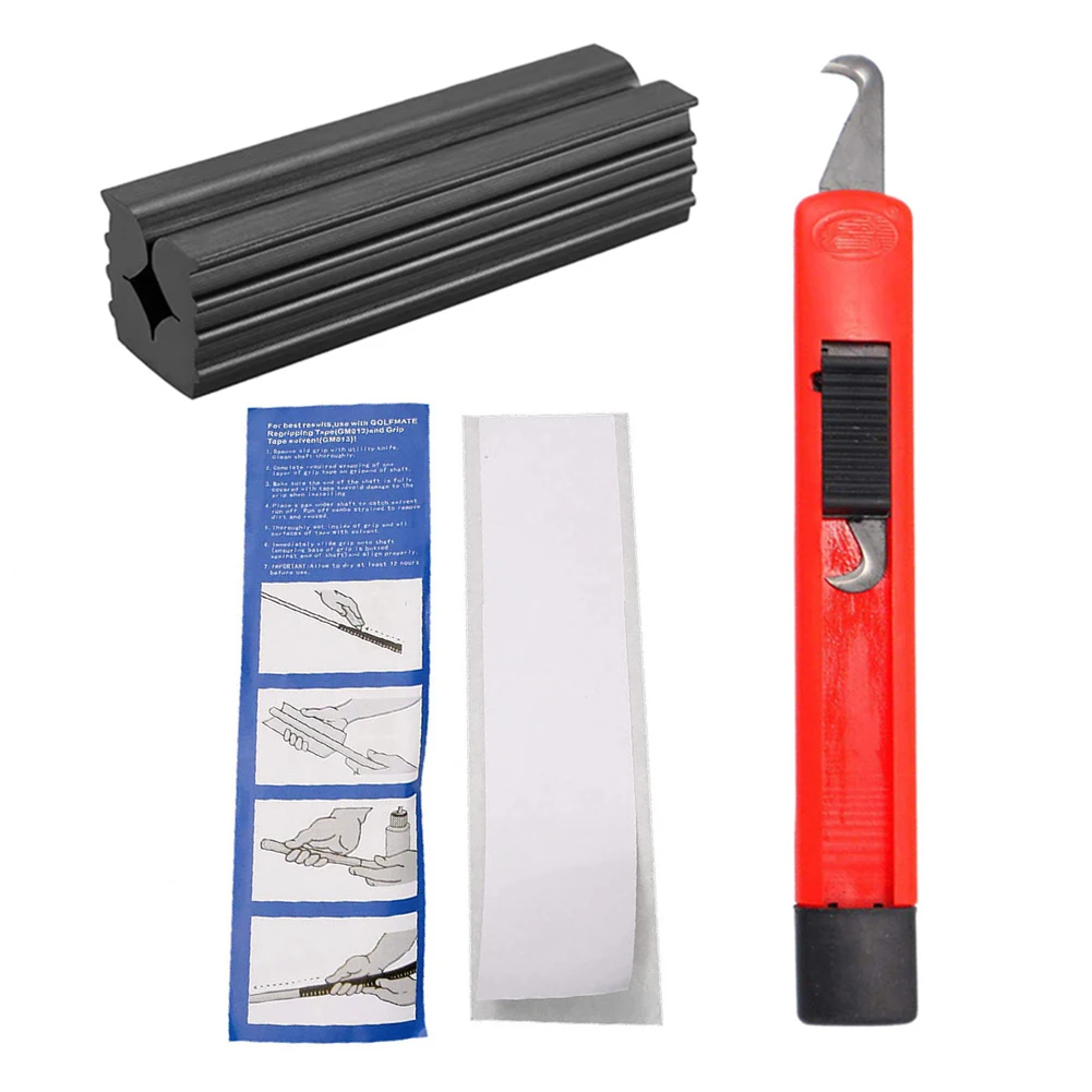 Kit di riparazione per impugnatura per mazza da golf 13 strisce di nastro per impugnatura da golf Set di strumenti di riparazione per rimozione copertura mazza Morsetto per morsa in gomma per la raccolta delle mazze da golf