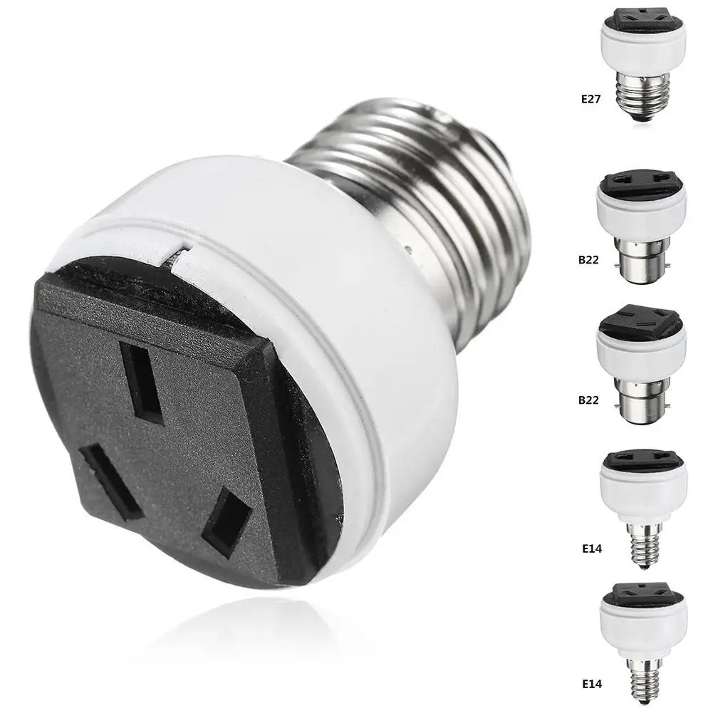 Newest Screw Light Bulb Socket Lamps Holders White Holder Sockets Power Conversion Adapter For E27/b22/e14 Us Eu Plug