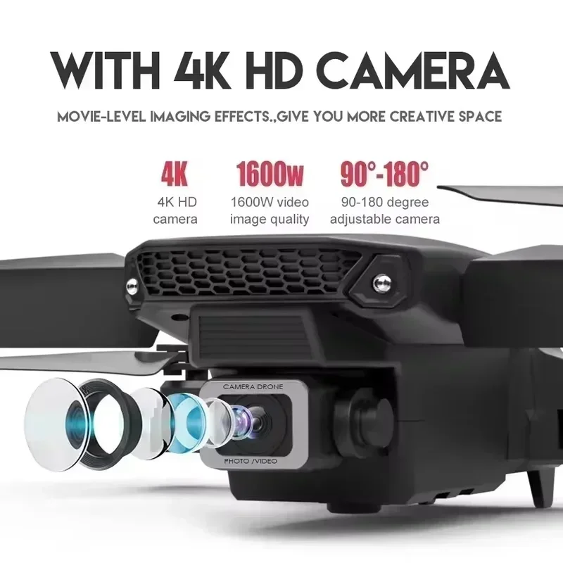 Foldable E88Pro RC Drone with 8K Professional Dual HD Camera 1080P Wide Angle WIFI FPV Helicopter Height Hold​