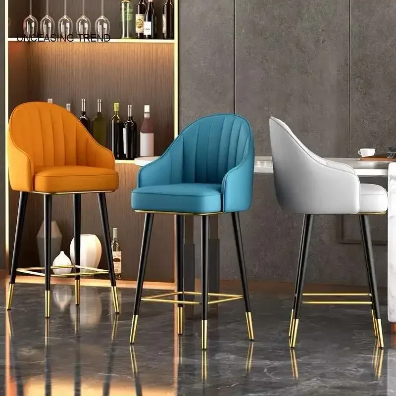 Nordic ห้องนั่งเล่นร้านอาหารเก้าอี้บาร์สูงโมเดิร์น Minimalist Home เฟอร์นิเจอร์หมุนเก้าอี้บาร์โรงแรมหมุนพนักพิงเก้าอี้
