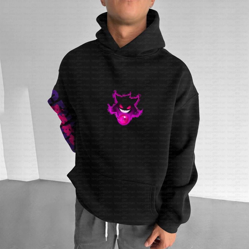 Pokémon Anime Gengar Erchuang Painted Hoodie Herren und Damen Herbst/Winter Neu Y2K Harajuku Große Größe Casual Pullover Top