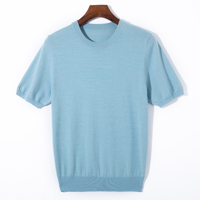 Zomer Klassieke Heren Truien Met Korte Mouwen Zijde Wolmix Trui O-hals Losse Koele Kwaliteit Zakelijke Trui Basic Kleding Tops