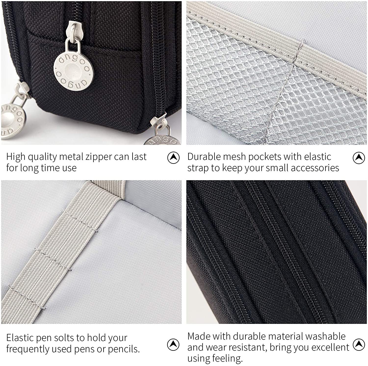 学生用大容量ペンシルケース、3コンパートメント、オフィス用キャンバスボックス、学生用ペンバッグ、文房具新学期用品