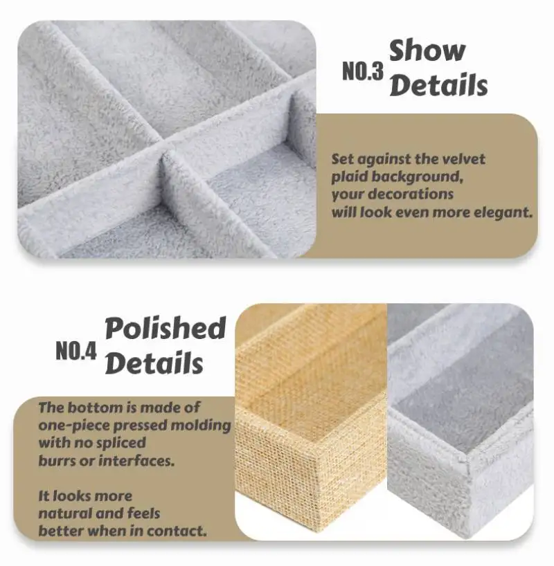 แฟชั่นแว่นตากรณี Beige 10 กริดแว่นตากันแดดกล่องแว่นตากันแดดแว่นตา Props เครื่องประดับถาด