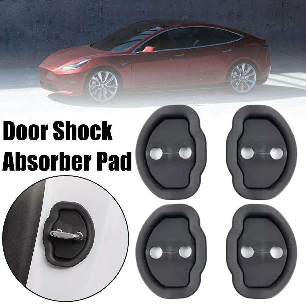 4 Uds amortiguador de puerta de coche para Tesla modelo 3/Y/X/S Protector de cerradura de puerta de coche Flexible cubierta de pestillos de cerradura de puerta de coche de silicona