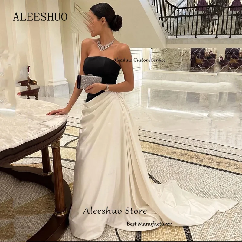 Aleeshuo เซ็กซี่ซาอุดีอาระเบียผู้หญิงชุดราตรี A-Line ชุดราตรีชุดราตรีอย่างเป็นทางการแขนกุดที่กําหนดเอง
