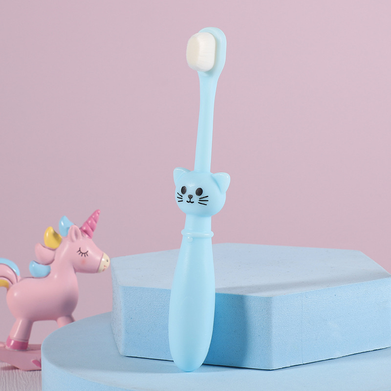 1 pc crianças dos desenhos animados gato super macio cerdas de alta qualidade escova de dentes do bebê crianças treinamento escova de dentes cuidados 1-6 y