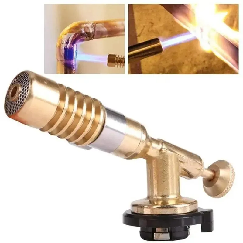 Portable Welding Torch Blowtorch High Temperature Brass Gas Burner for Brazing Solder Welding Plumb Tools