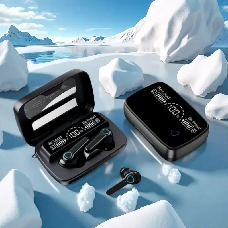 Nuove cuffie Bluetooth TWS 5.3 Cuffie wireless ad alta fedeltà 9D Cuffie con display digitale impermeabile touch con microfono