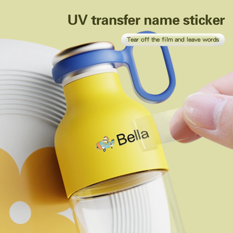 60 pçs nome uv adesivo personalizado à prova dwaterproof água kawaii decalques personalizado primeiro nome etiqueta para crianças escola papelaria garrafa tag