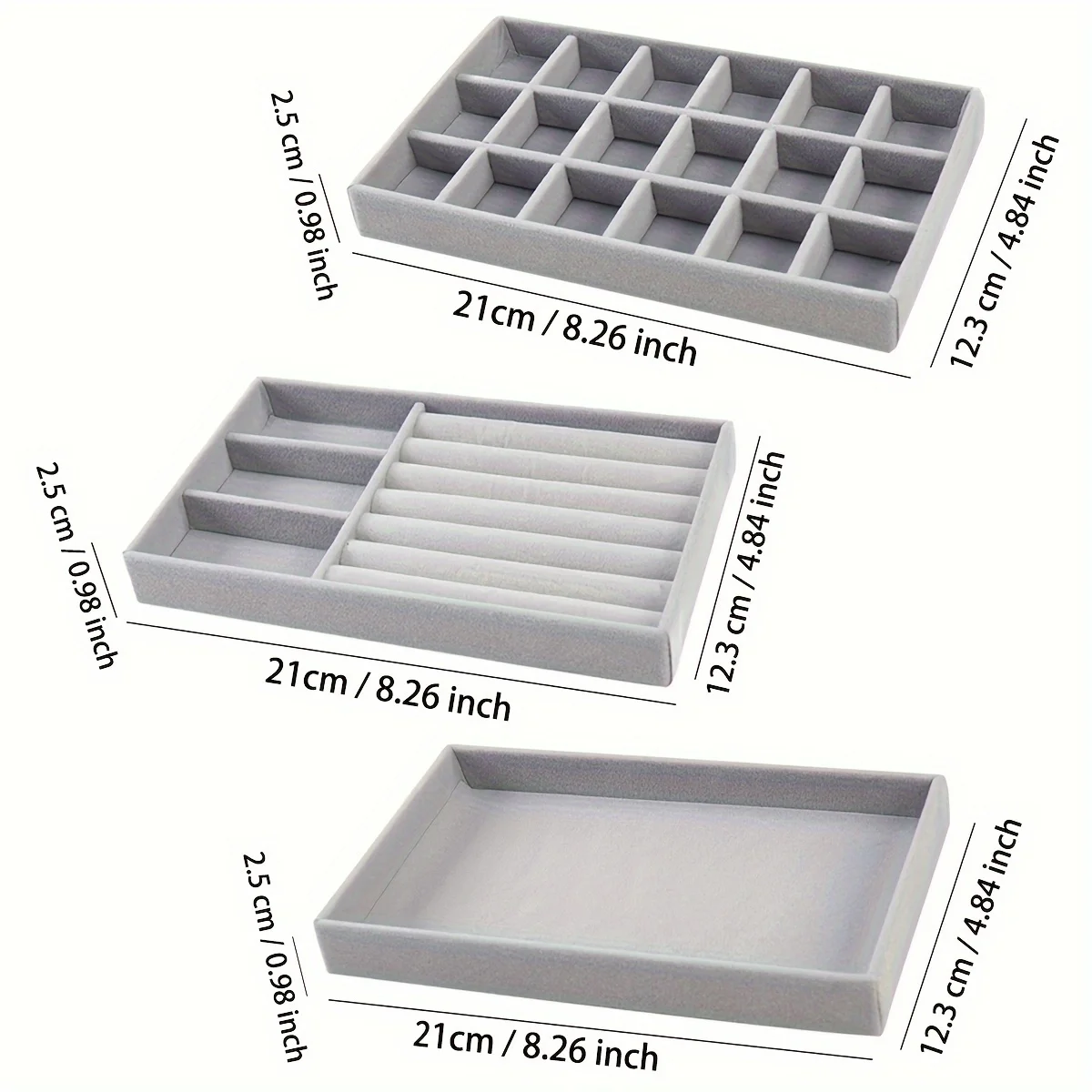 เครื่องประดับกํามะหยี่กล่อง DIY ต่างหูสร้อยคอแหวนเครื่องประดับถาดแบบพกพากล่องเครื่องประดับกรณี