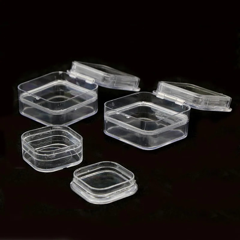 Scatola di plastica trasparente per protesi, scatola per protesi, con membrana a pellicola, cerniera colorata per corone e ponti