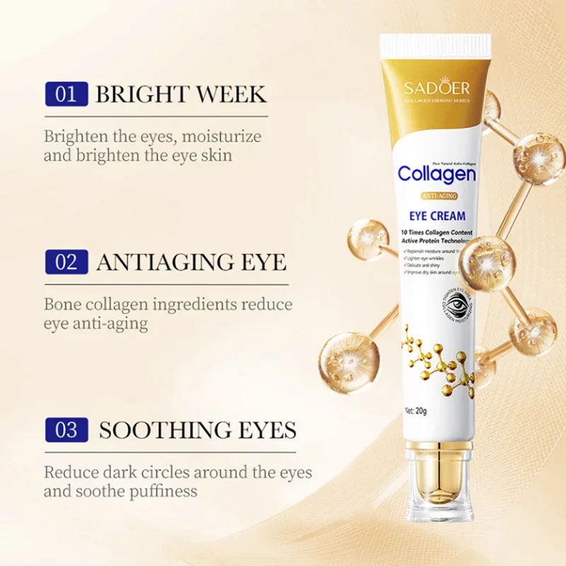 Crema de eliminación instantánea de bolsas para ojos, eliminación de colágeno, arrugas, reafirmante, decoloración de la piel, líneas finas, ilumina la ojeras, antihinchazón, coreano