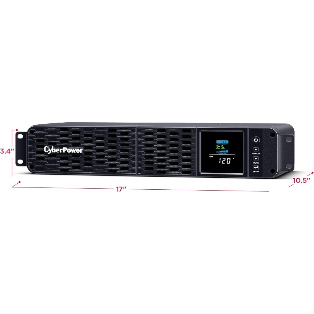CP1500PFCRM2U PFC Sinewave UPS System, 1500VA/1000W, 8 Outlets, AVR, Short Depth 2U Rackmount