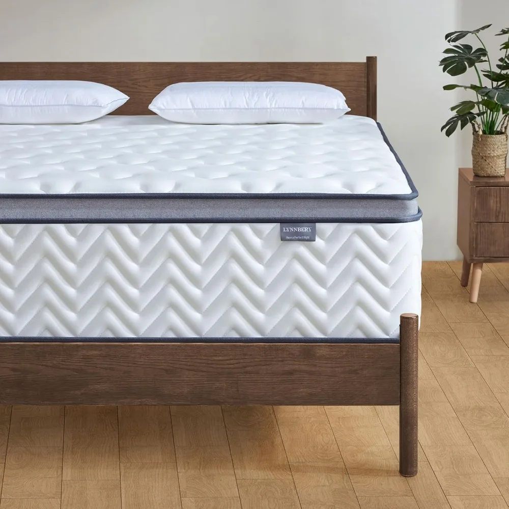 Queen Size Mattress, 12 Inch Hybrid Mattress with Memory Foam and Individual Pocket Springs for Motion Isolation, Pressure Relie