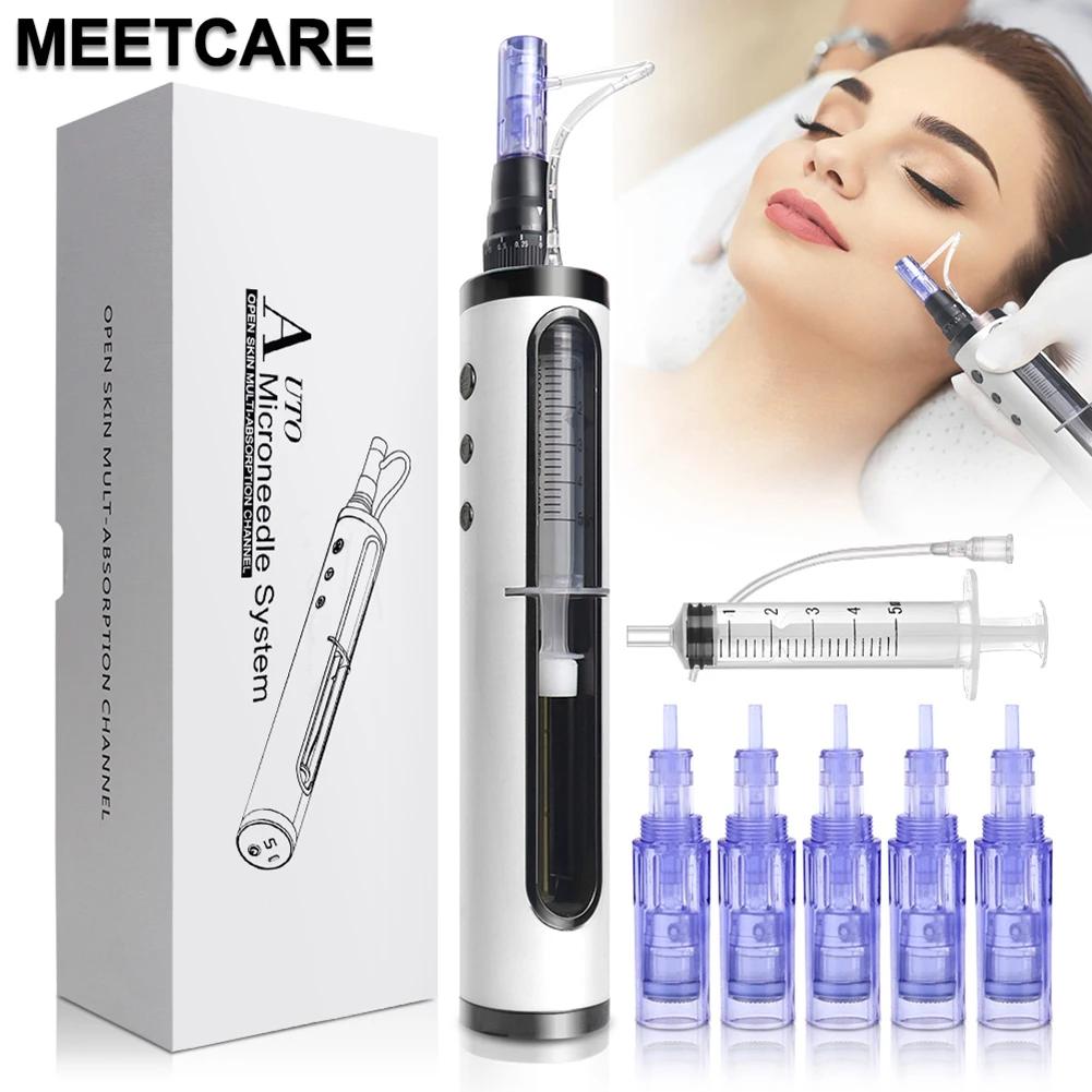 ปากกาไฟฟ้า Hydra Derma Microneedle หรือเข็มตลับพร้อมการดูแลผิวความงาม Microneedling มัลติฟังก์ชั่นระดับมืออาชีพ 5 ความเร็ว