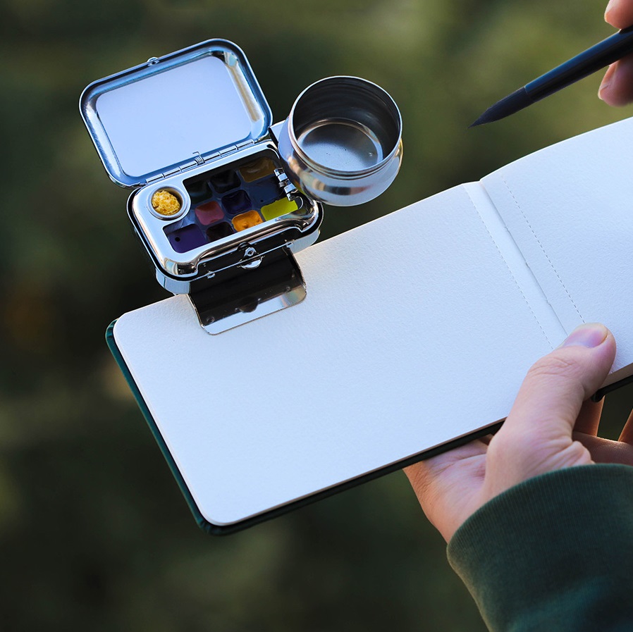 Portable Mini Empty 10/16 Grid Watercolor Box Watercolor Palette Travel Painting Sketch Moisturizing Box Paint Box Art Supplies