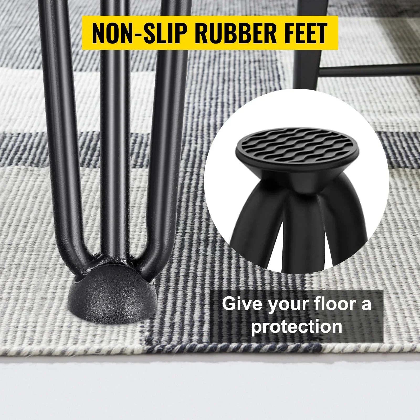 Vevor 4 pçs pernas de mesa de metal 16-40 Polegada 3-hashas hairpin móveis pernas diy casa banco mesa de jantar final pés acessórios