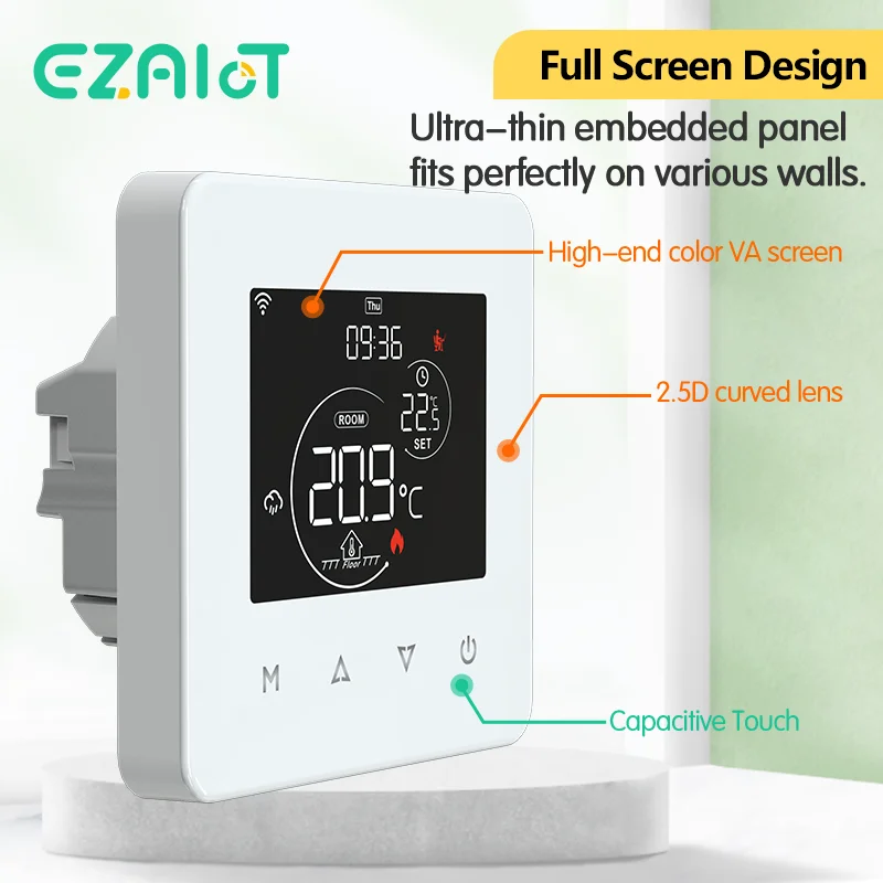 สมาร์ท Tuya WiFi Thermostat สําหรับเครื่องทําความร้อนใต้พื้นไฟฟ้าน้ําหม้อต้มแก๊สดิจิตอลอุณหภูมิรีโมทคอนโทรล Alexa Google Home